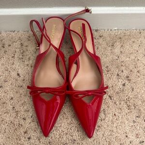 Red Bow Kitten Heels